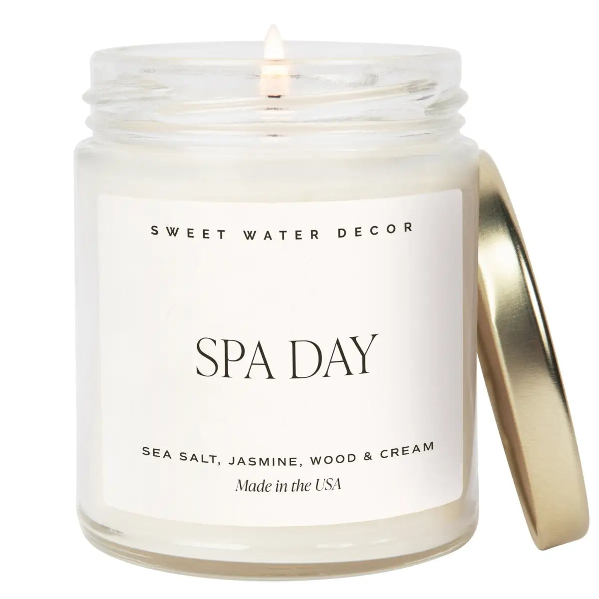 Spa Day Soy Candle - Clear Jar - 9 oz - Sweet Water Decor