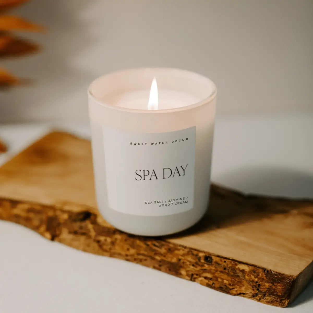 Spa Day Soy Candle - Tan Matte Jar - 15 oz - Sweet Water Decor