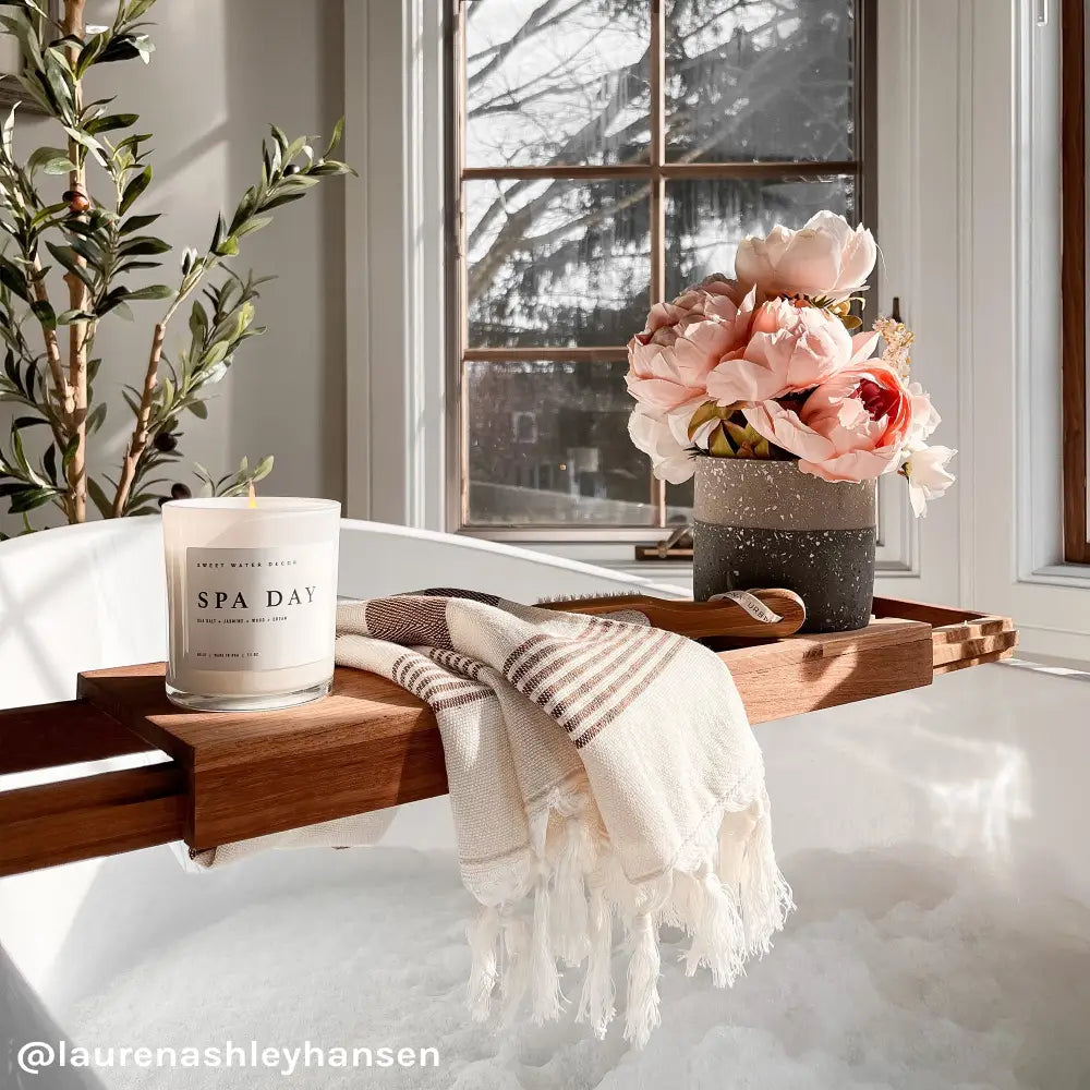 Spa Day Soy Candle - White Jar - 11 oz - Sweet Water Decor