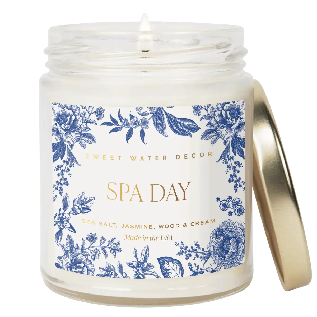 Spa Day Soy Patterned Candle - Clear Jar - 9 oz - Sweet Water Decor