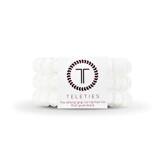 Spiral Hair Coils - Coconut White Hair Ties - Large - TELETIES