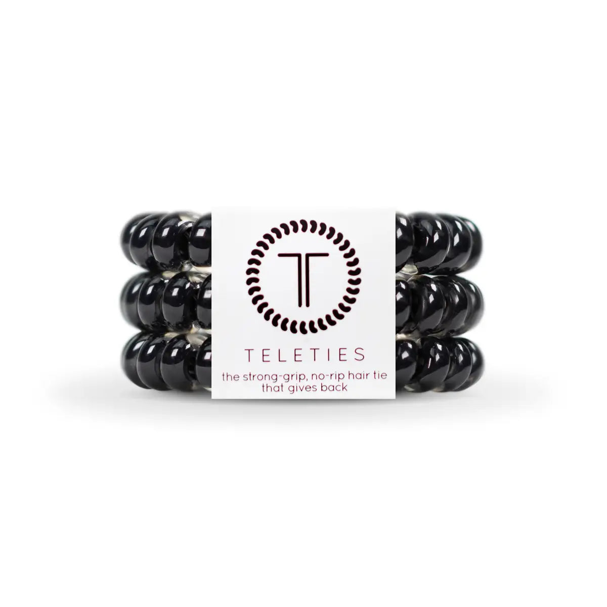 Spiral Hair Coils - Jet Black Hair Ties - Large - TELETIES
