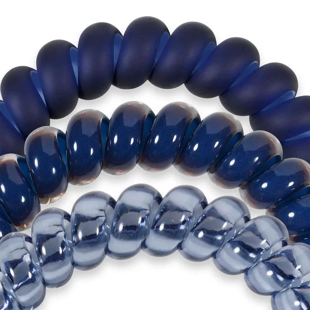 Spiral Hair Coils - Nightfall Navy Hair Ties - Large - TELETIES