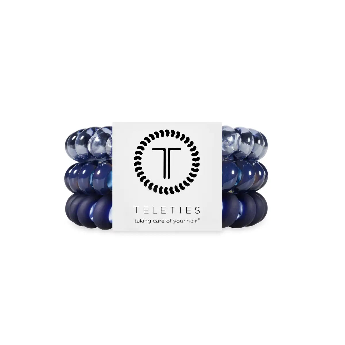 Spiral Hair Coils - Nightfall Navy Hair Ties - Large - TELETIES