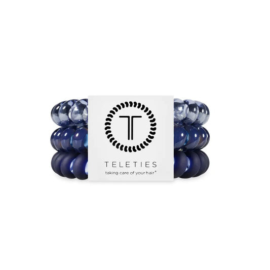 Spiral Hair Coils - Nightfall Navy Hair Ties - Large - TELETIES