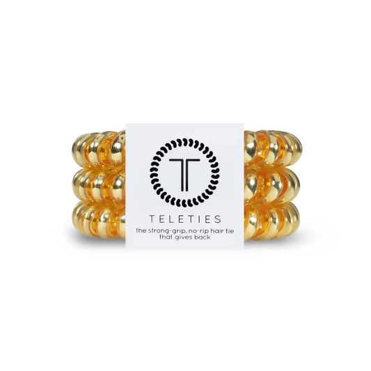 Spiral Hair Coils - Sunset Gold Hair Ties - Large - TELETIES