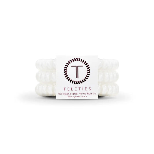 Spiral Hair Coils - Coconut White Hair Ties - Small - TELETIES