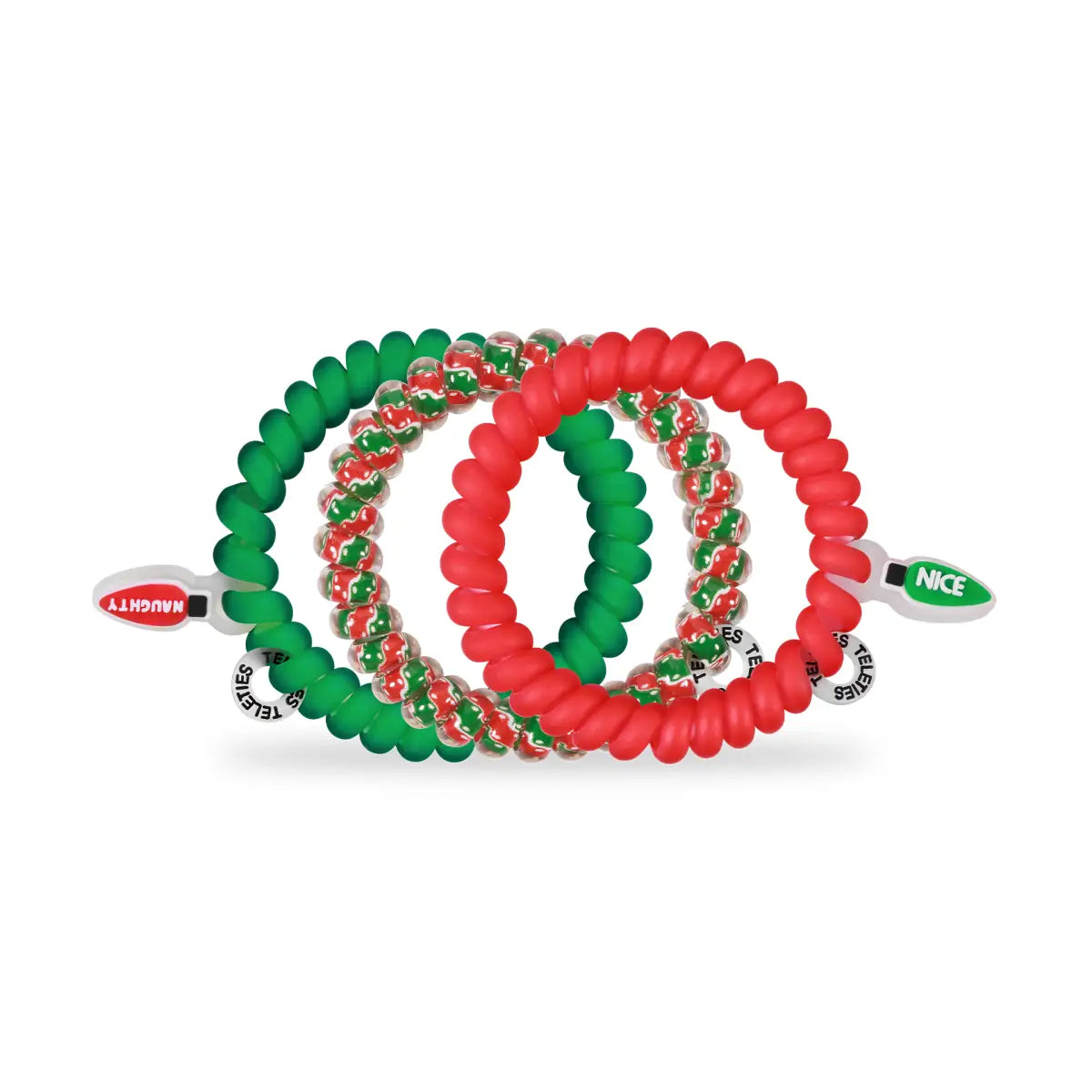 Christmas Spiral Hair Coils - Naughty or Nice Hair Ties - Small - TELETIES