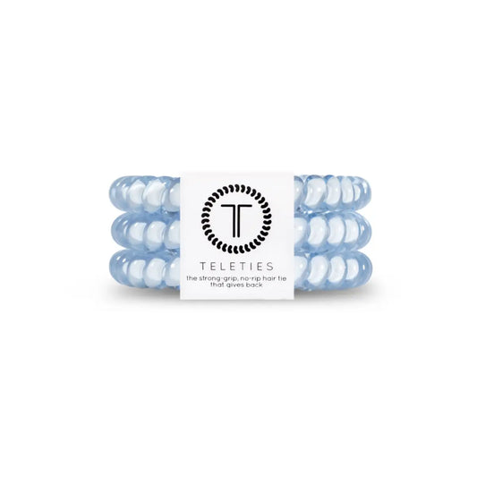 Spiral Hair Coils - Washed Denim Hair Ties - Small - TELETIES