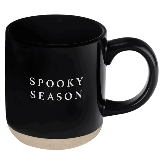Spooky Season 14oz. Black Stoneware Coffee Mug - Sweet Water Decor