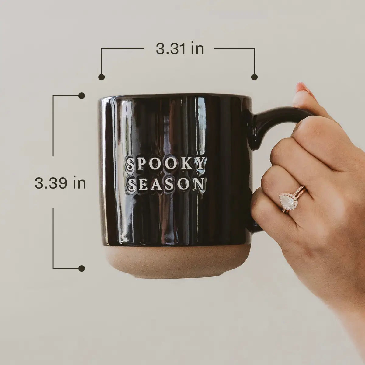 Spooky Season 14oz. Black Stoneware Coffee Mug - Sweet Water Decor