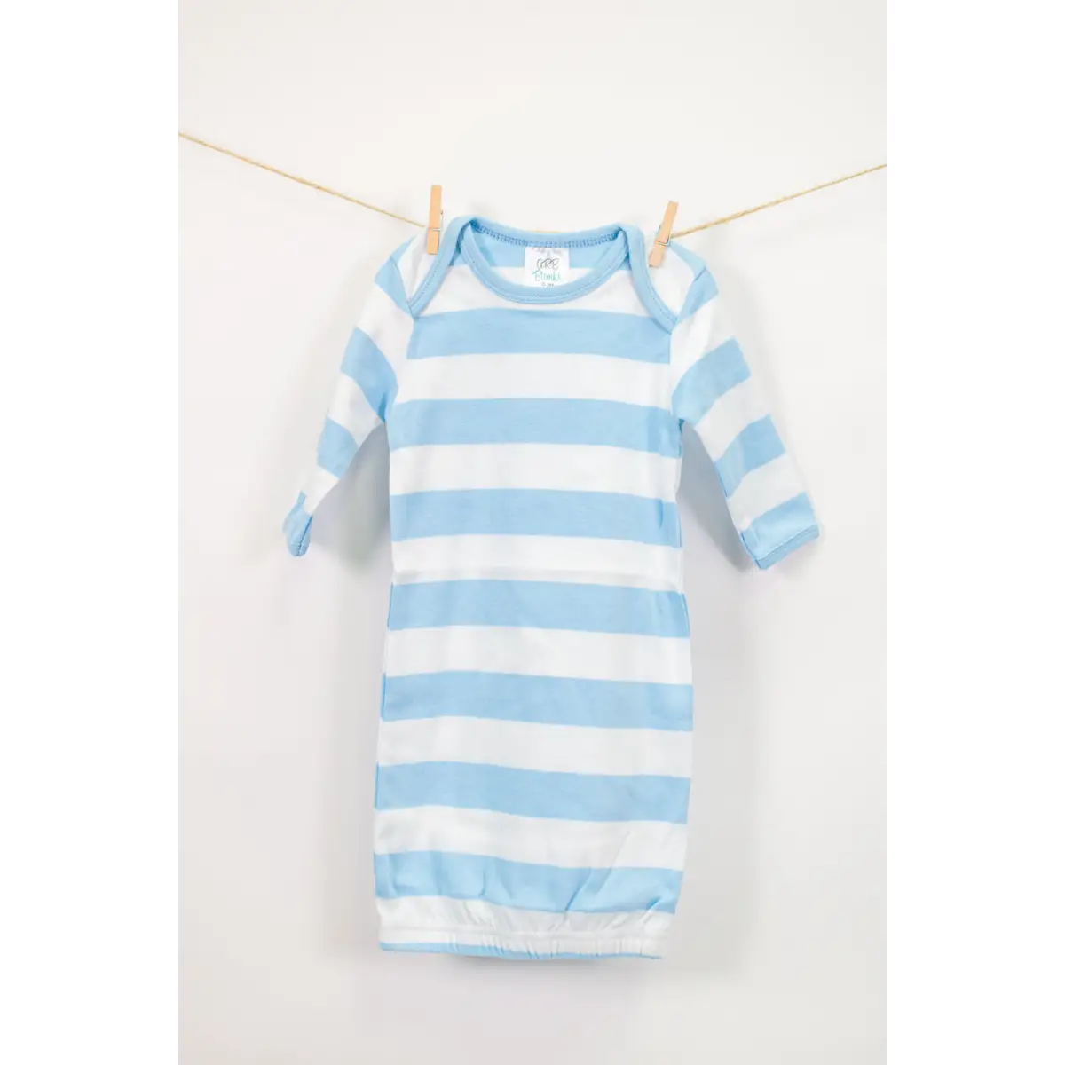 Spring Baby Gowns - Light Blue & White / 0-3 Month - ARB Blanks