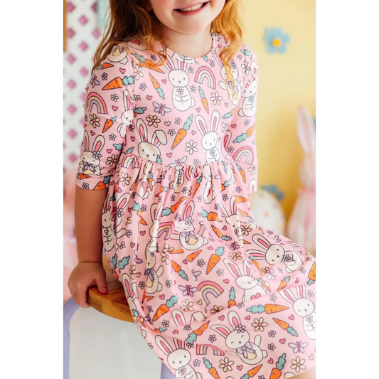 Pocket Twirl Dress - Springtime Bunnies - Easter - Mila & Rose ®