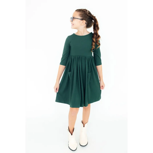 Spruce 3/4 Sleeve Pocket Twirl Dress - Mila & Rose ®