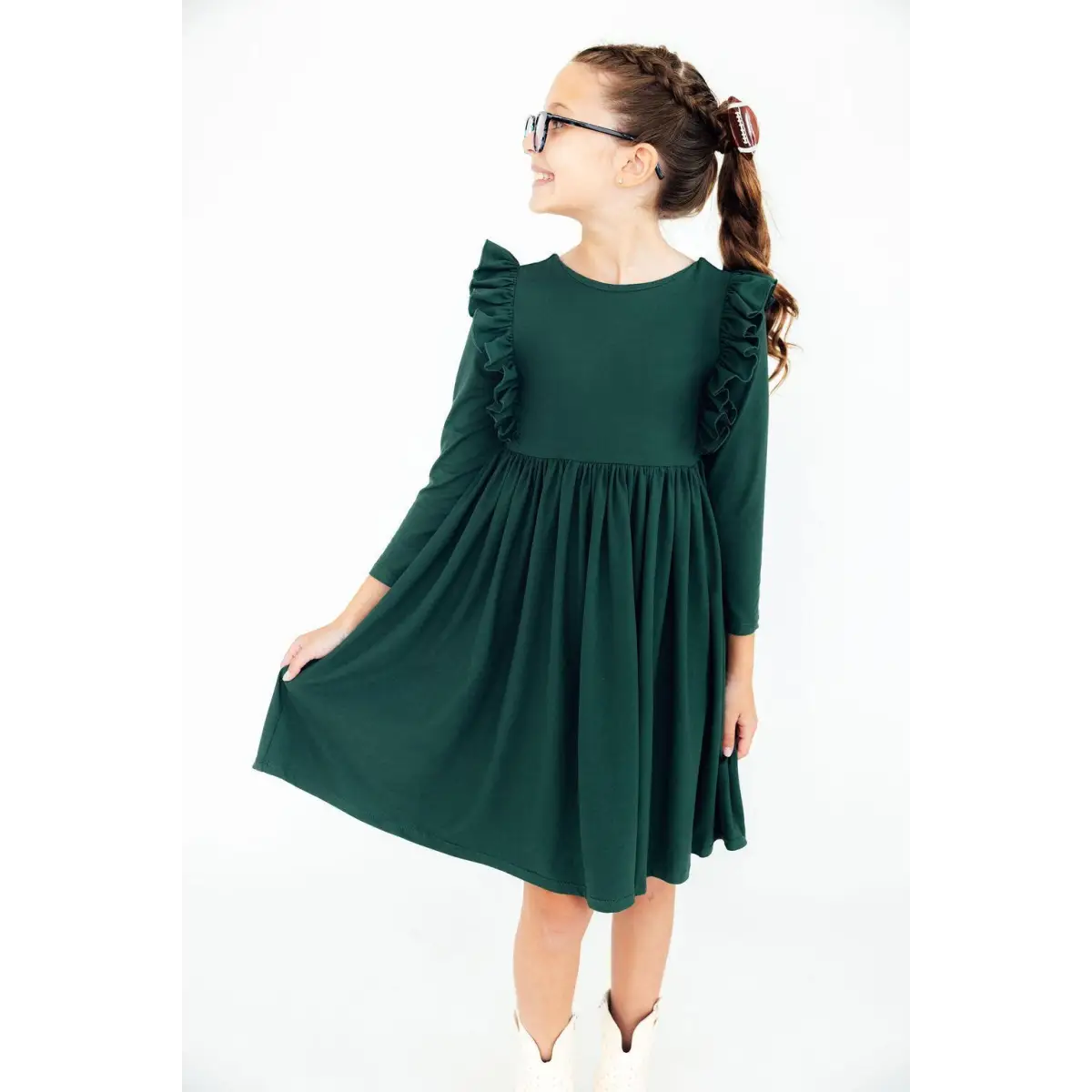 Spruce L/S Ruffle Twirl Dress - Mila & Rose ®