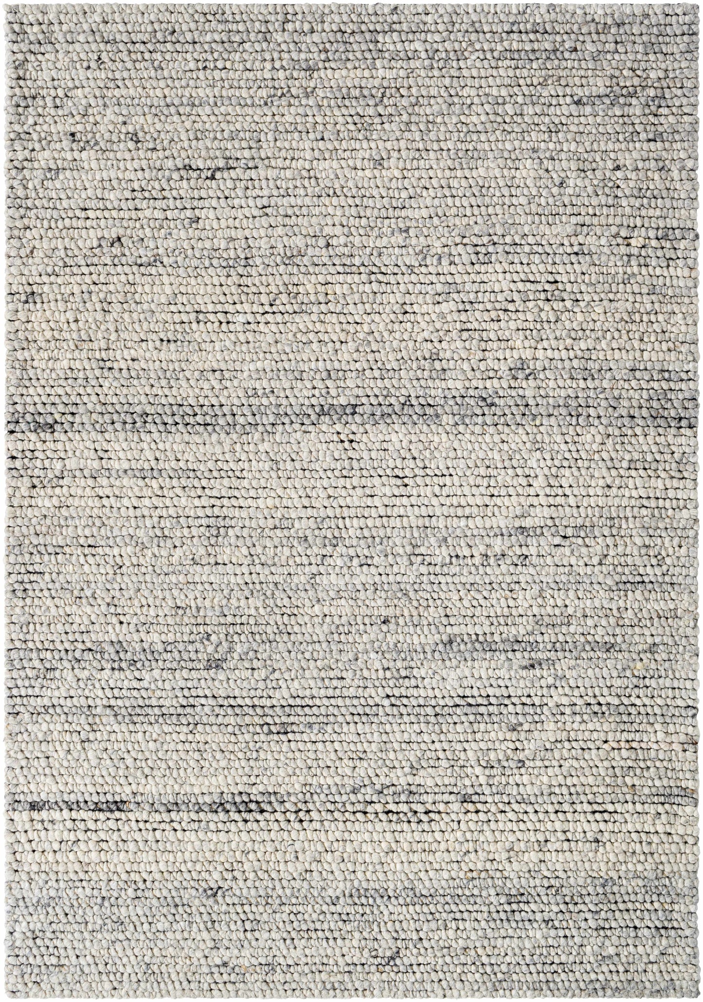 Cream & Gray Wool Area Rug - 5’ x 7’6’’ Rectangle - Boutique Rugs