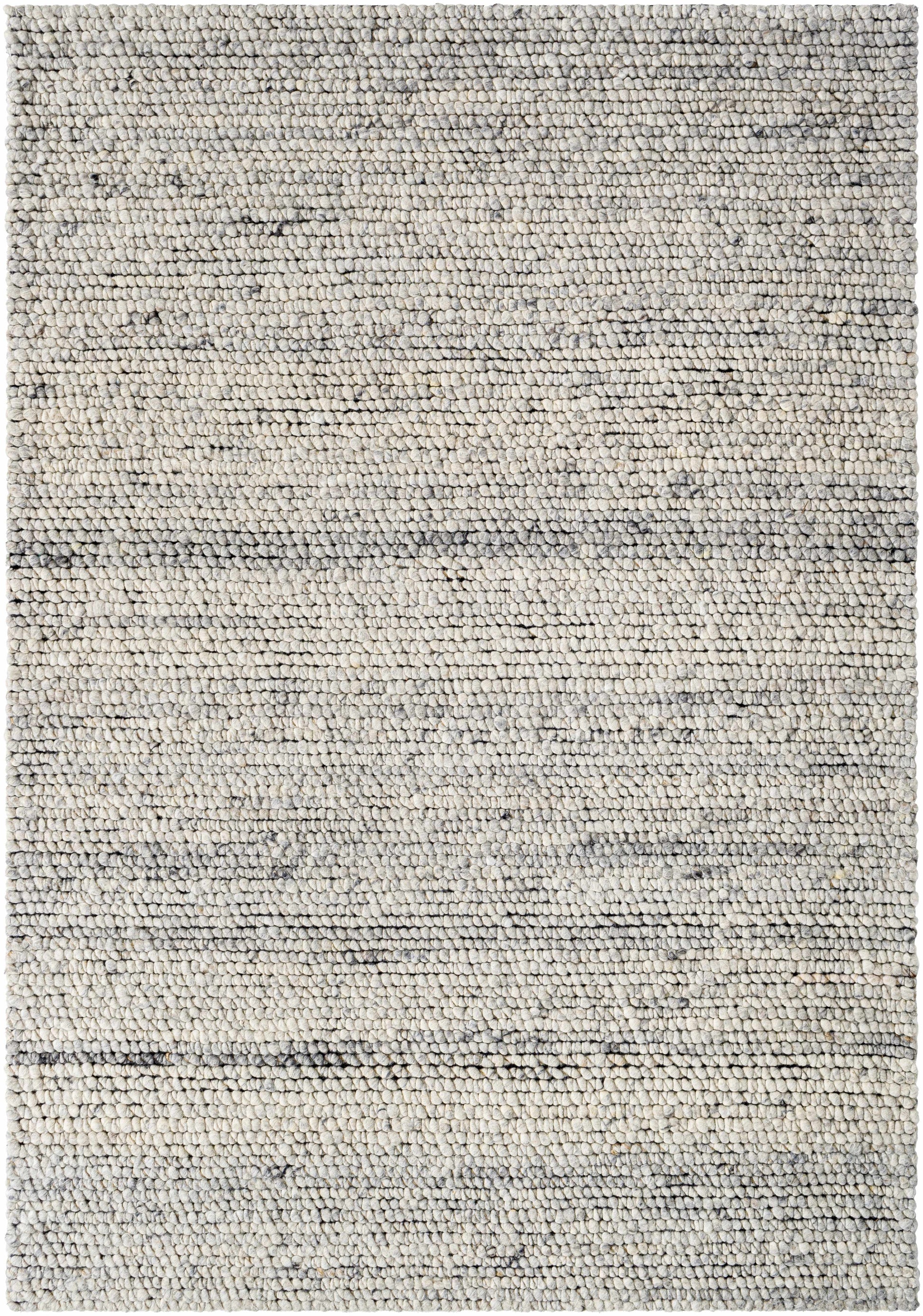Cream & Gray Wool Area Rug - 5’ x 7’6’’ Rectangle - Boutique Rugs