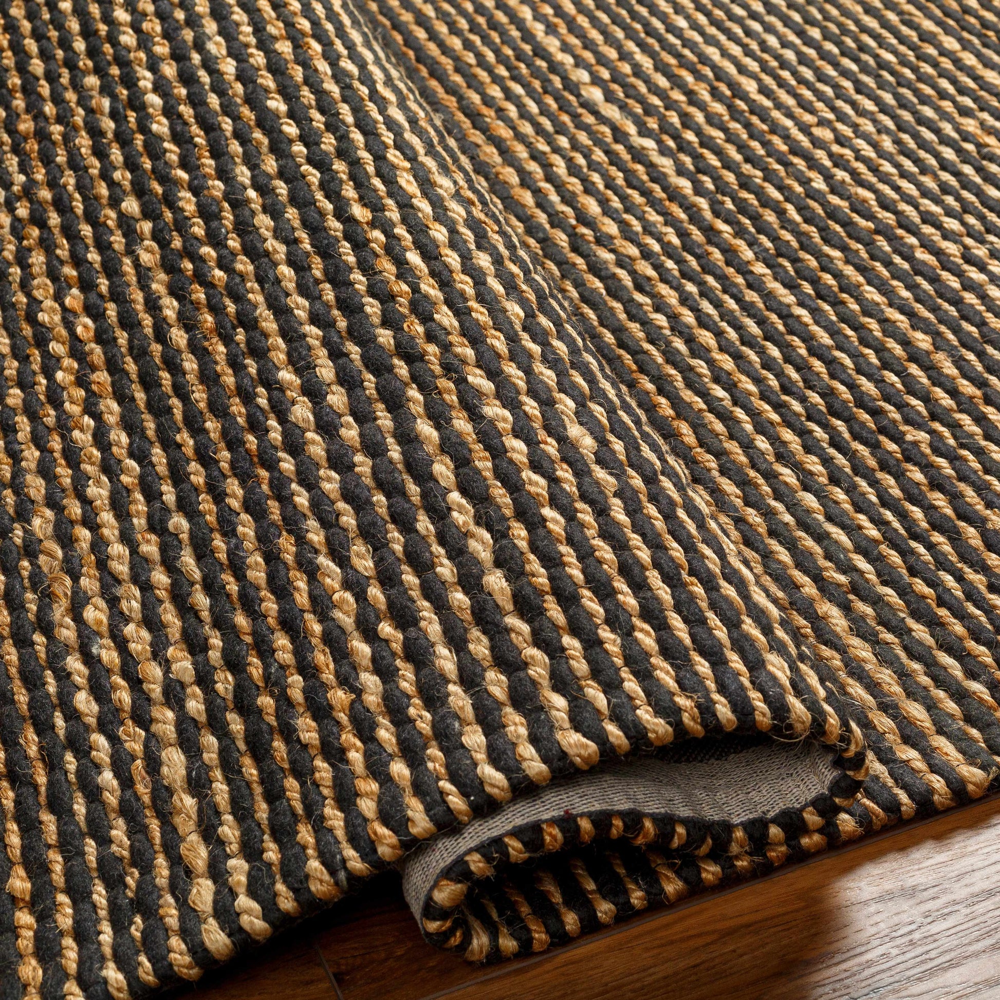 Black Jute Wool Area Rug - Boutique Rugs