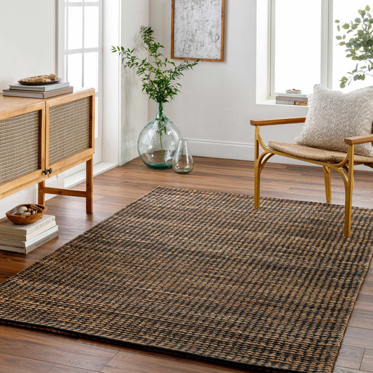 Black Jute Wool Area Rug - Boutique Rugs