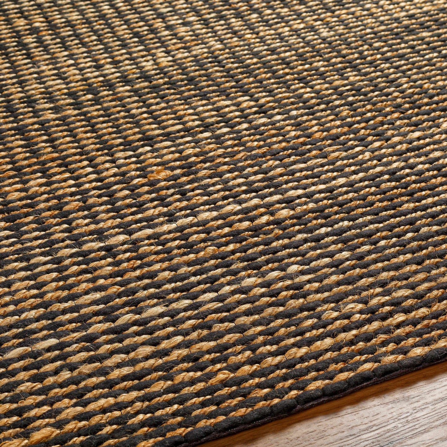 Black Jute Wool Area Rug - Boutique Rugs