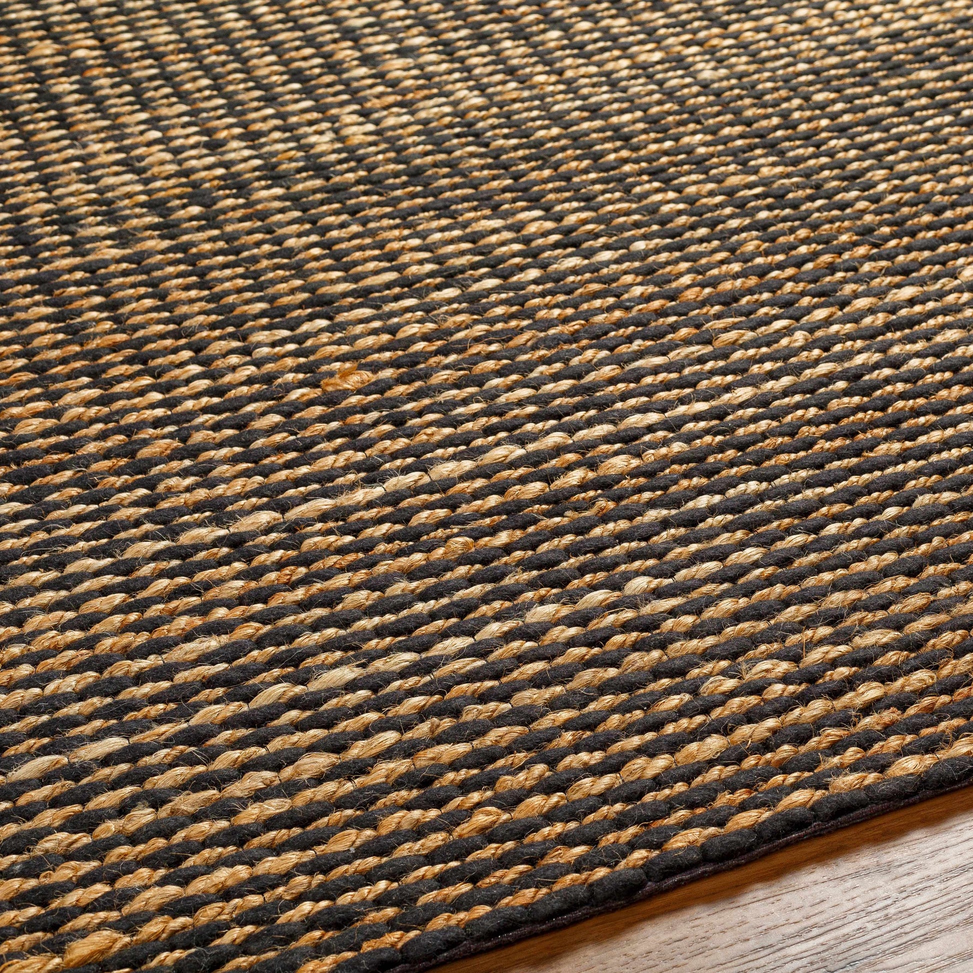 Black Jute Wool Area Rug - Boutique Rugs