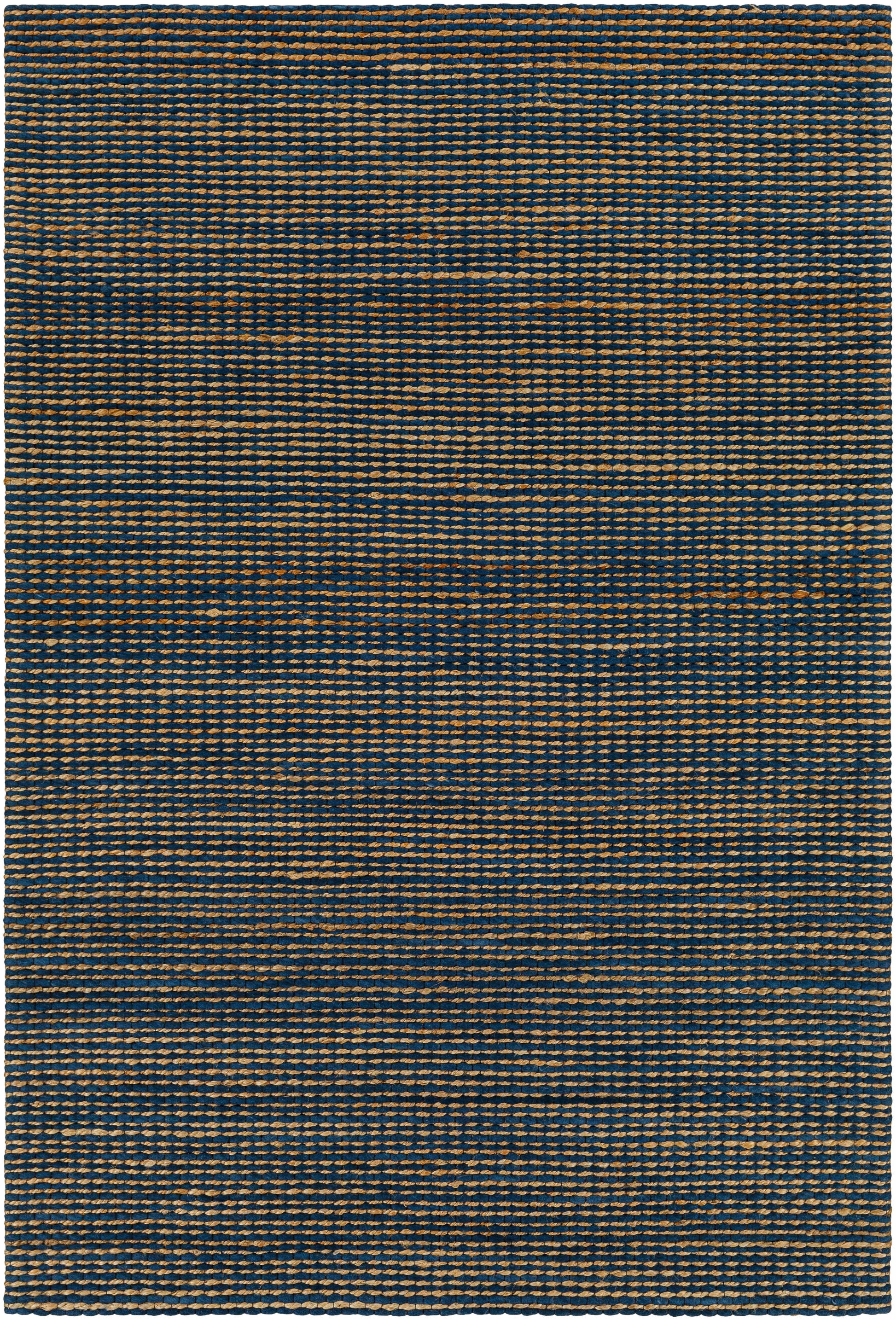 Navy Wool Jute Area Rug - 5’ x 7’6’’ Rectangle - Boutique Rugs