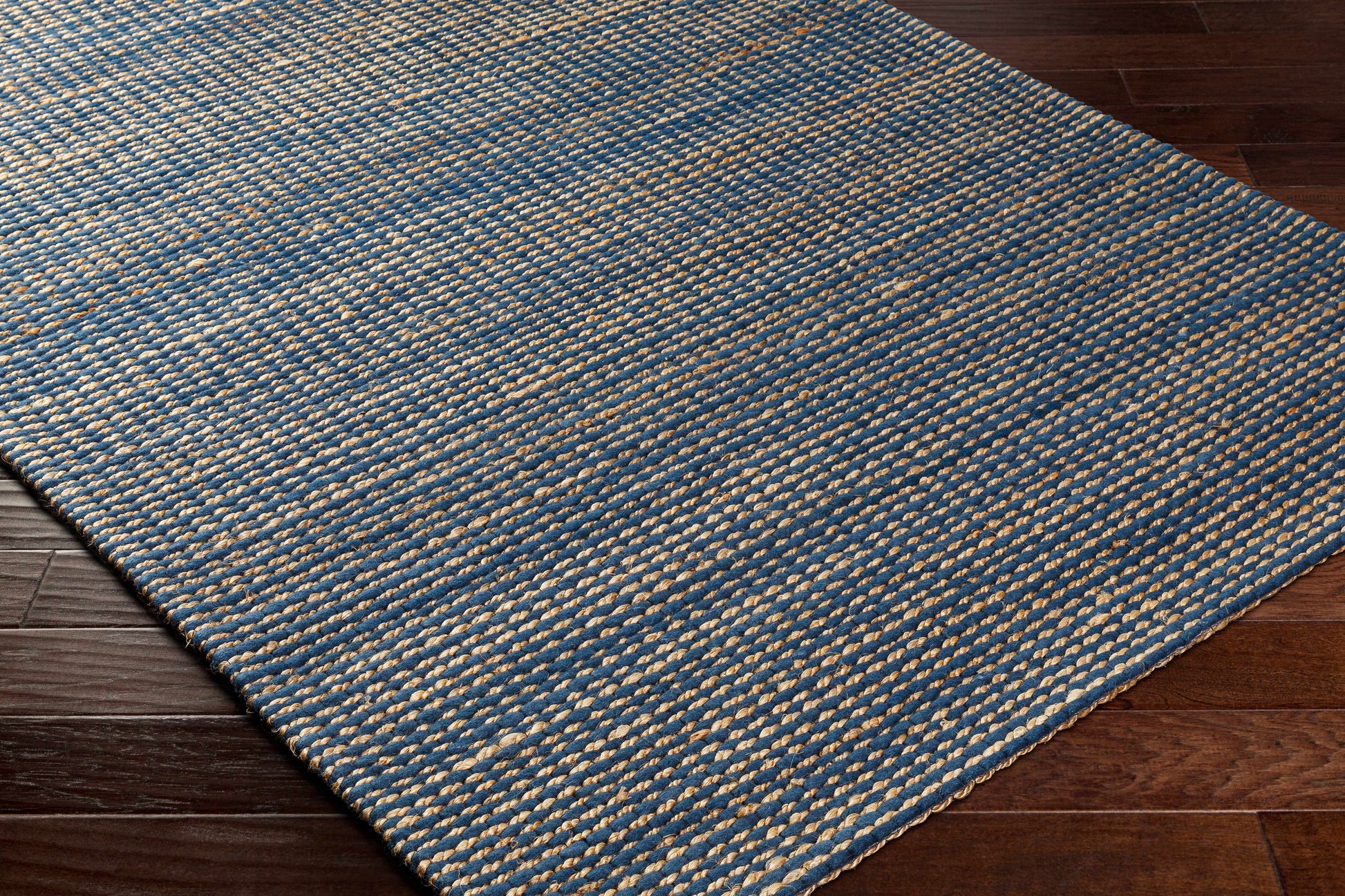 Navy Wool Jute Area Rug - Boutique Rugs