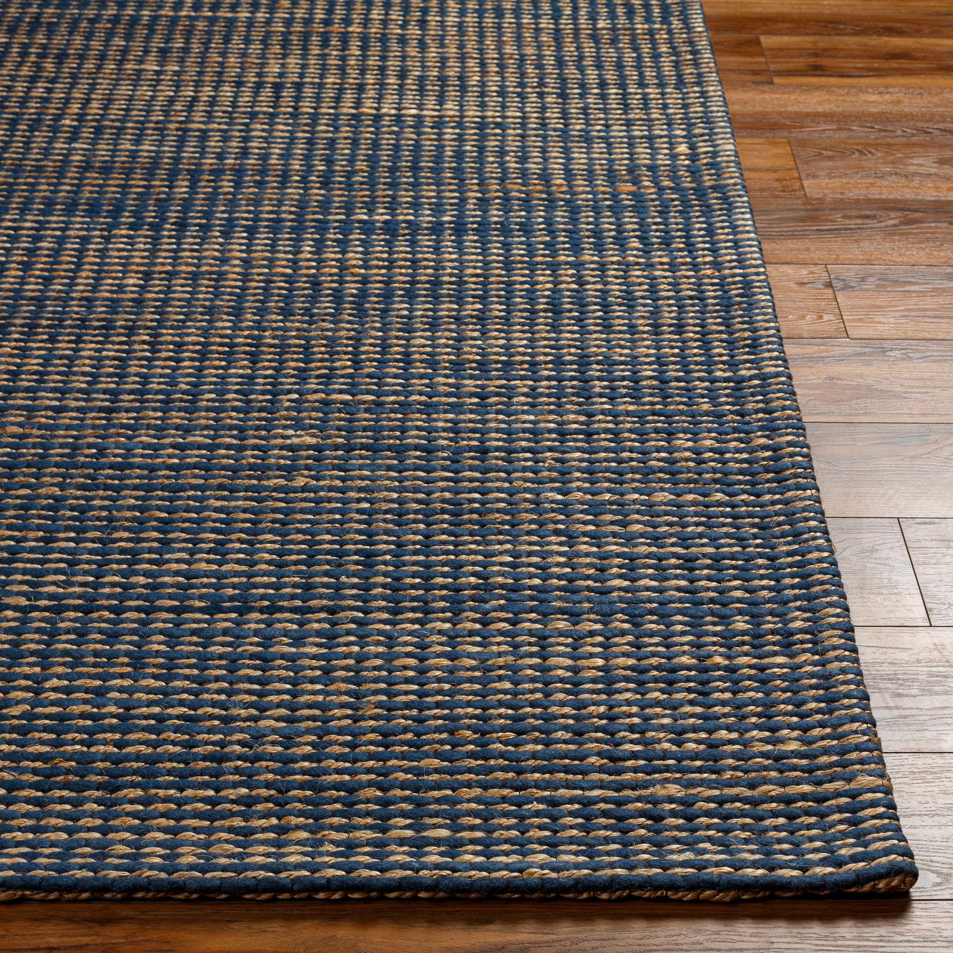Navy Wool Jute Area Rug - Boutique Rugs