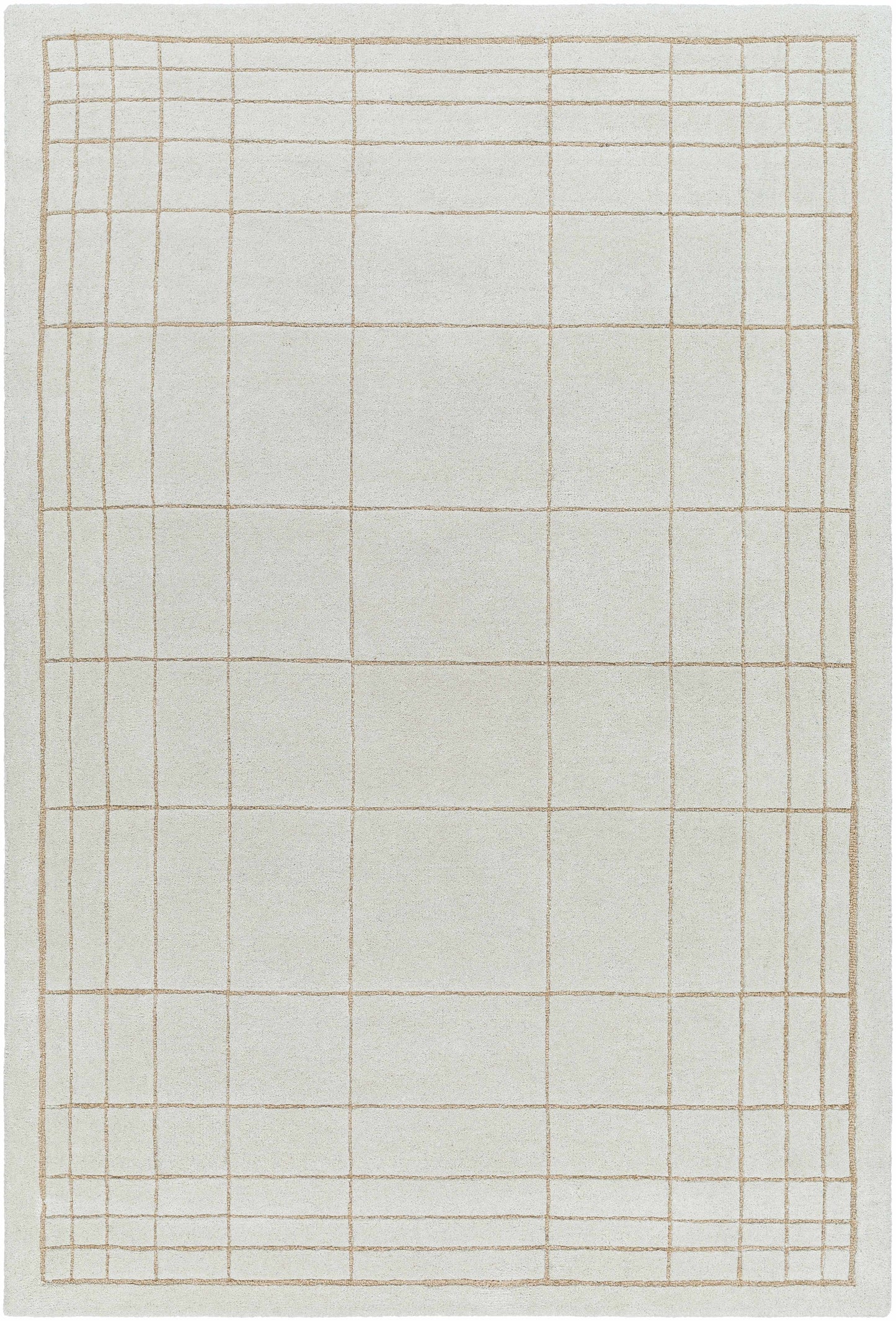 Modern Check Neutral Wool Area Rug - Boutique Rugs