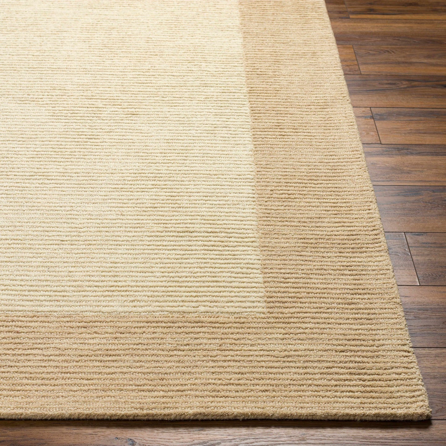 Beige Wool Area Rug with Border - Boutique Rugs