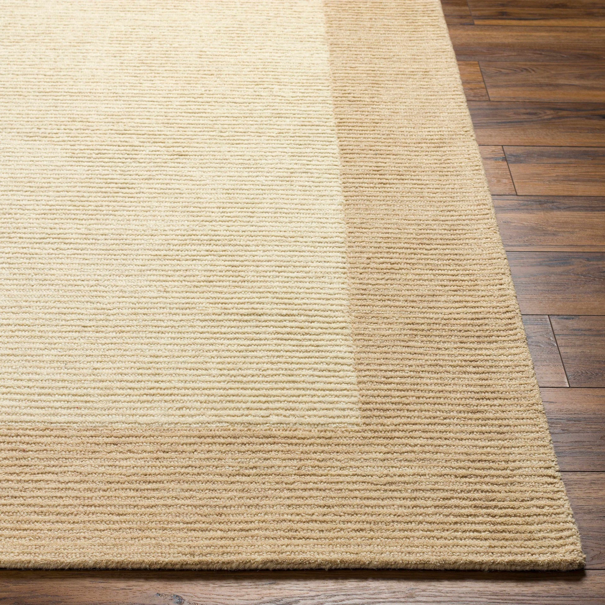 Beige Wool Area Rug with Border - Boutique Rugs