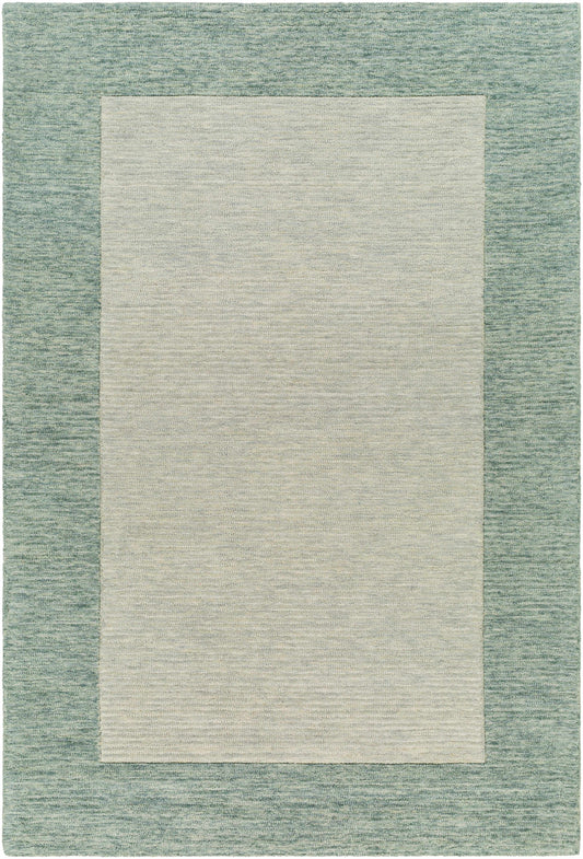 Gray Border Wool Area Rug - 5’ x 7’6’’ Rectangle - Boutique Rugs