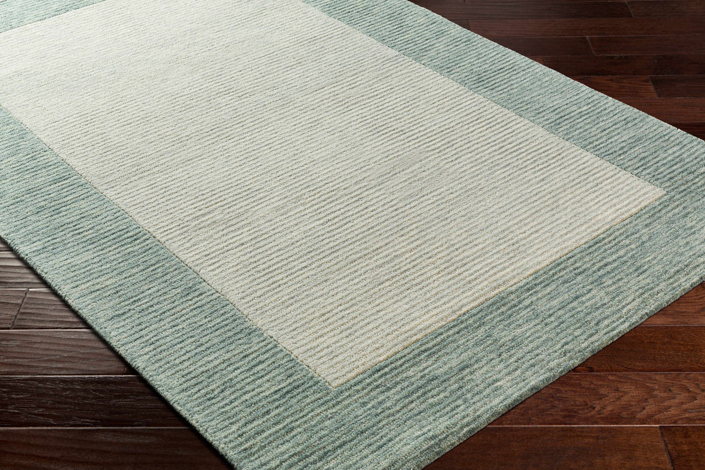 Gray Border Wool Area Rug - Boutique Rugs