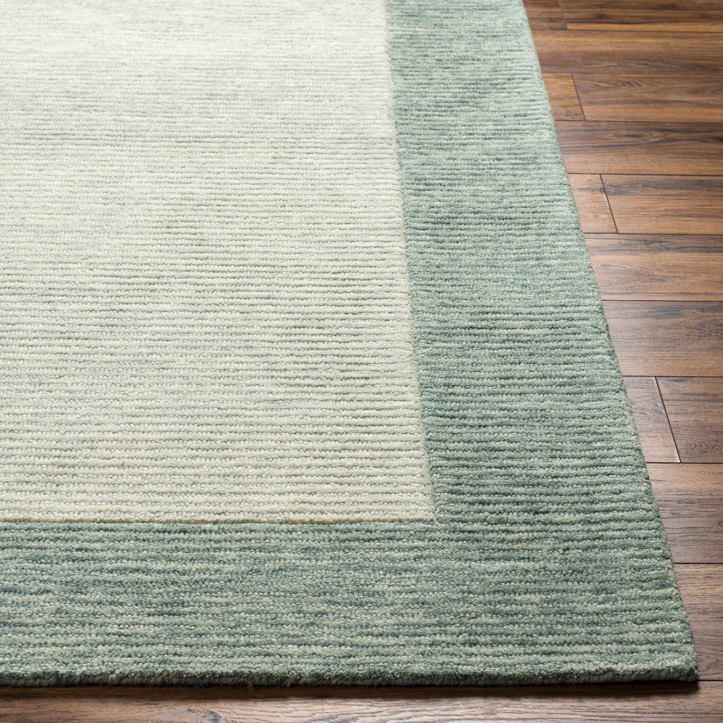 Gray Border Wool Area Rug - Boutique Rugs