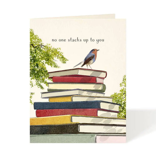 Greeting Card - Stack of Books - Encouragement or Love - Felix Doolittle