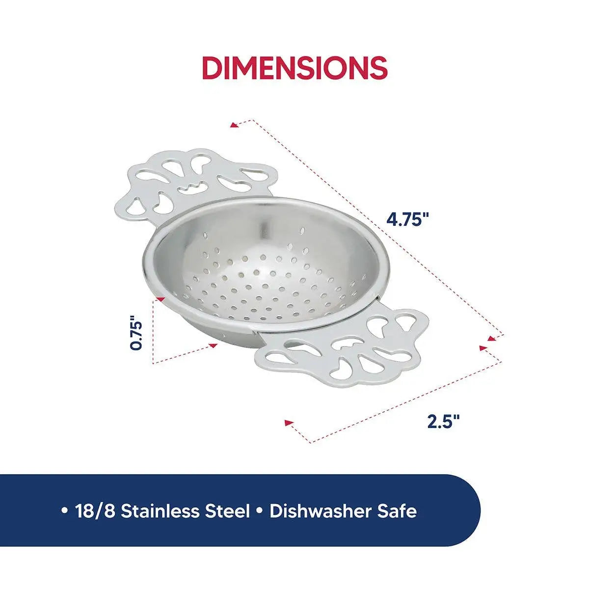 English Tea Strainer for Loose Leaf Tea - HIC - Harold Import Co.
