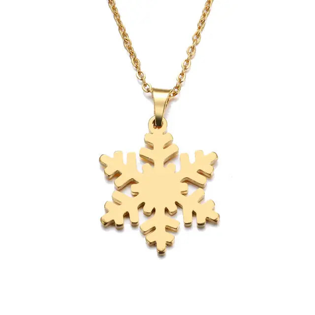 Gold or Silver Snowflake Necklace - Gold - Rooted Home Goods