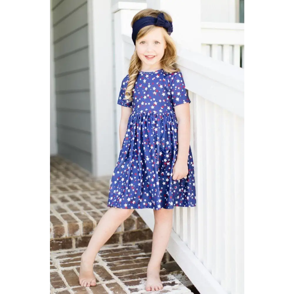Star Bright S/S Pocket Twirl Dress - Mila & Rose ®