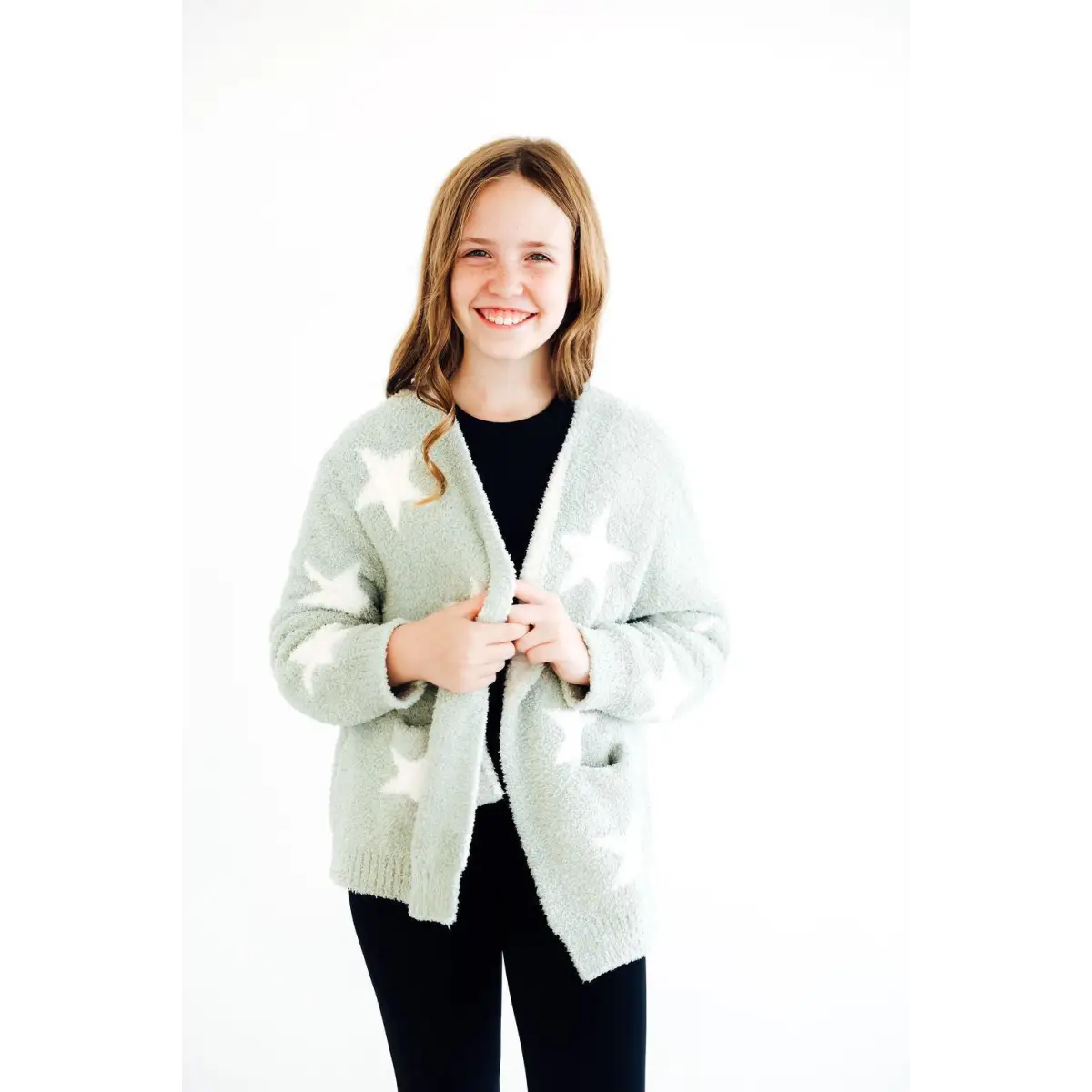 Star Kids Cozy Cardigan - Sage/Coconut - Mila & Rose ®