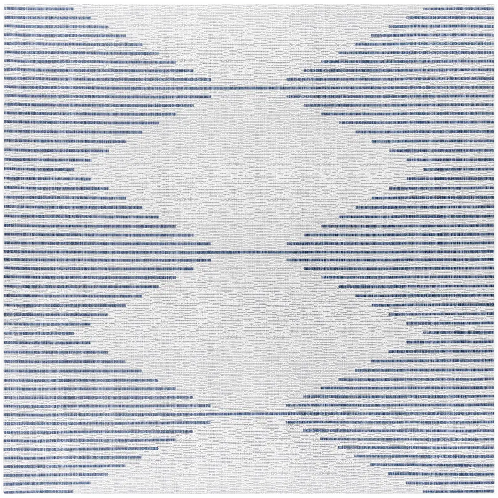 Stephan Blue & Cream Outdoor Rug - 7’10’’ Square - Boutique Rugs