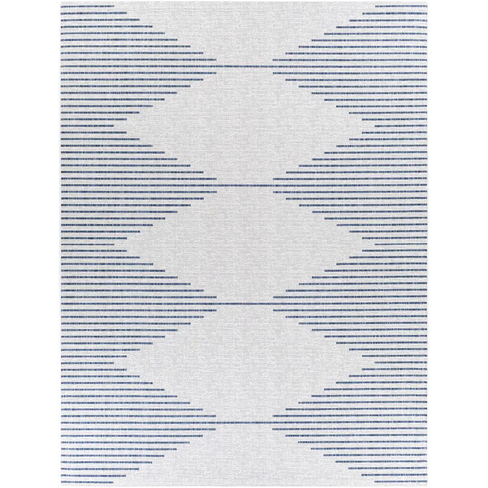 Stephan Blue & Cream Outdoor Rug - 7’10’’ x 10’2’’ Rectangle - Boutique Rugs