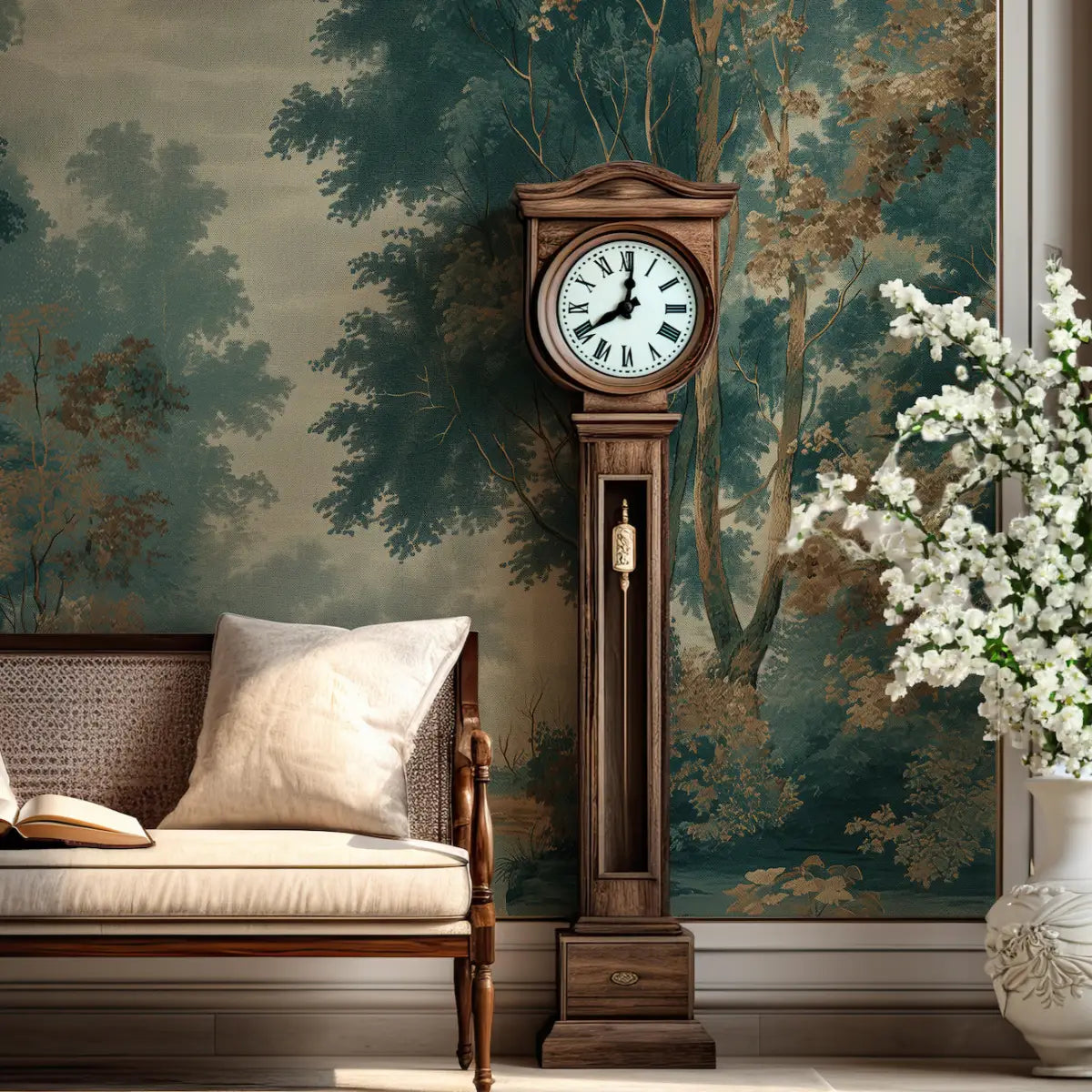 Sterling Landscape Mural Wallpaper - Tree Landscape - Loomwell Home Goods
