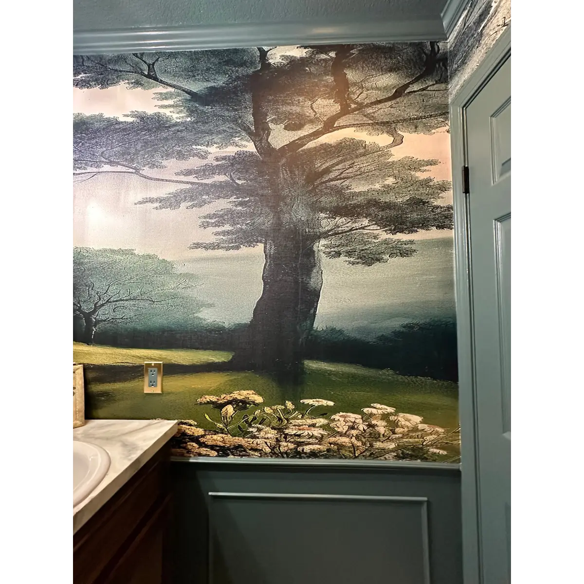 Sterling Landscape Mural Wallpaper - Tree Landscape - Loomwell Home Goods