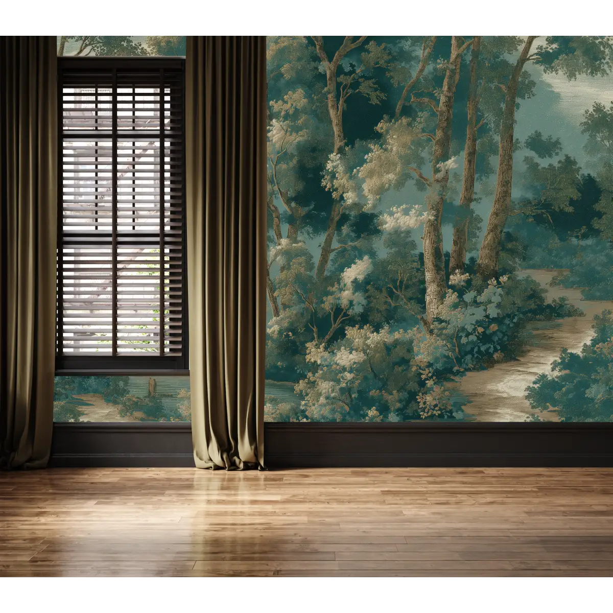Sterling Landscape Mural Wallpaper - Tree Landscape - Loomwell Home Goods