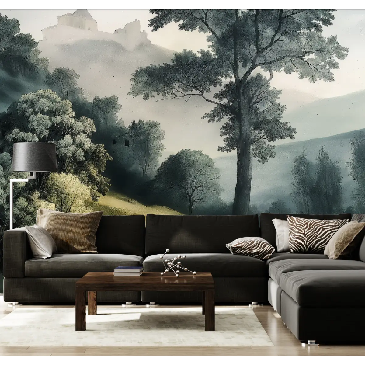 Sterling Landscape Mural Wallpaper - Tree Landscape - Loomwell Home Goods