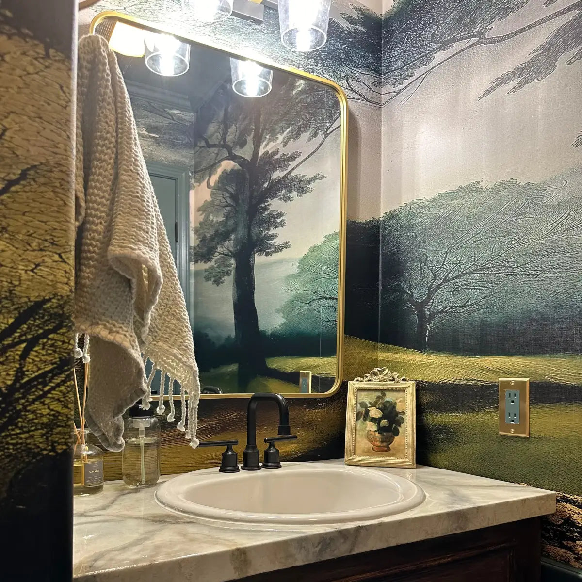 Sterling Landscape Mural Wallpaper - Tree Landscape - Loomwell Home Goods