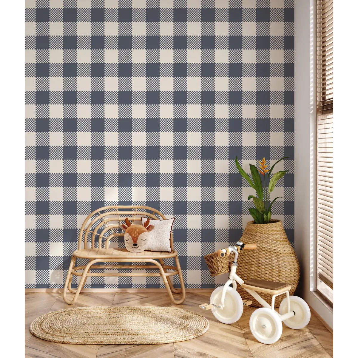 Stetson Wallpaper - Gingham Buffalo Check - by Hailey Kiefer Designs - Loomwell Home Goods
