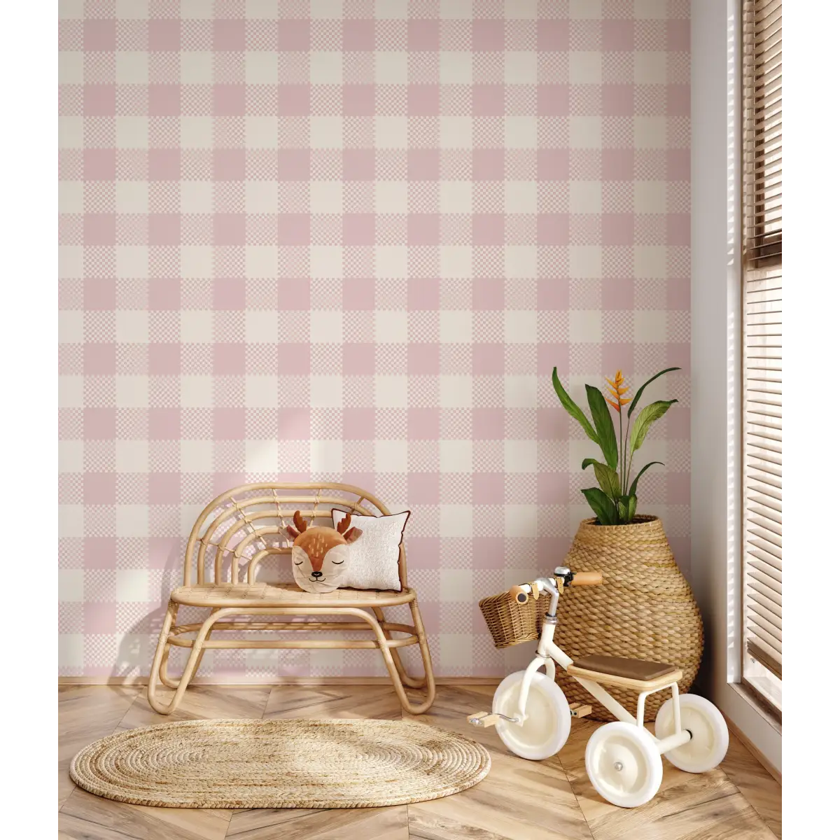 Stetson Wallpaper - Gingham Buffalo Check - by Hailey Kiefer Designs - Loomwell Home Goods