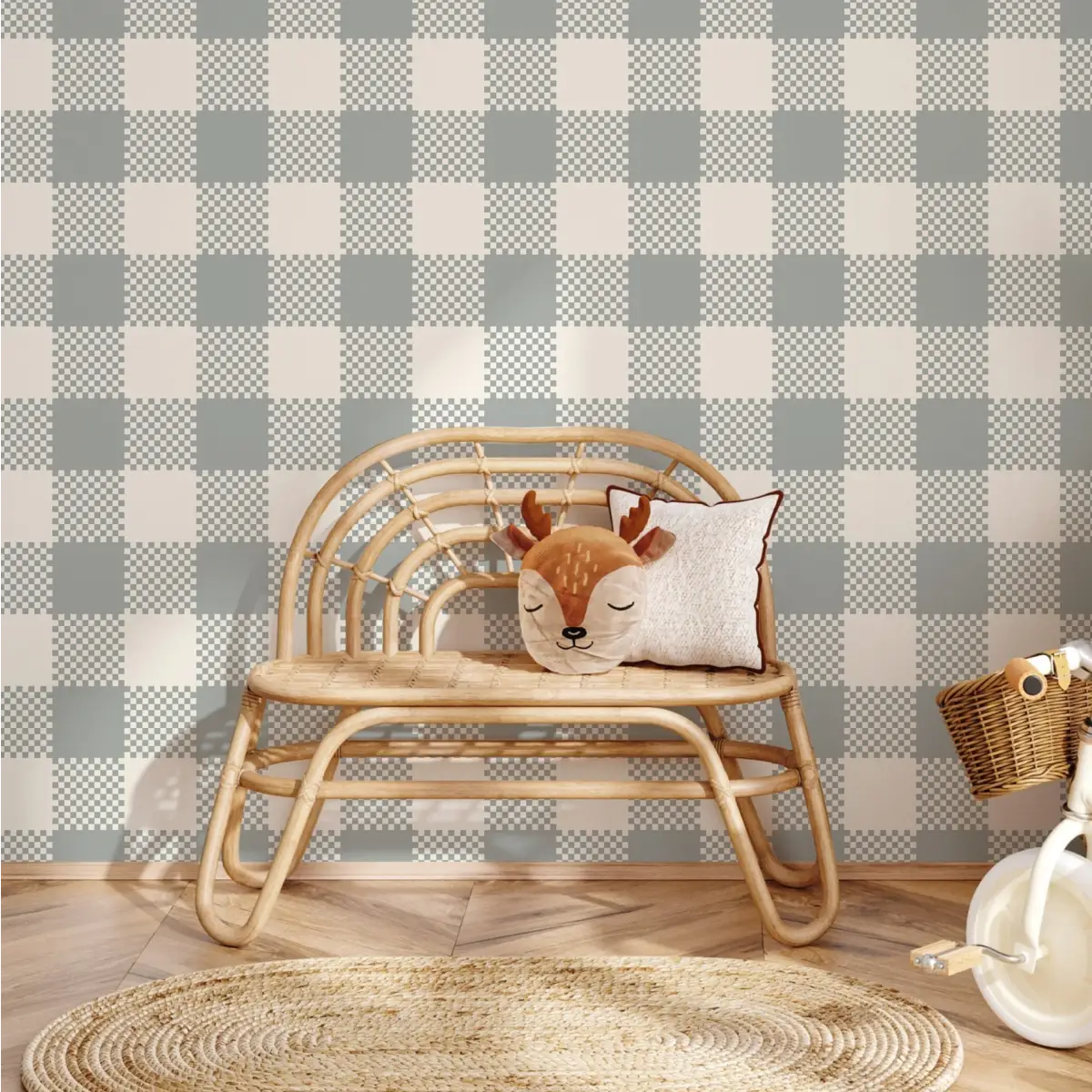 Stetson Wallpaper - Gingham Buffalo Check - by Hailey Kiefer Designs - Loomwell Home Goods