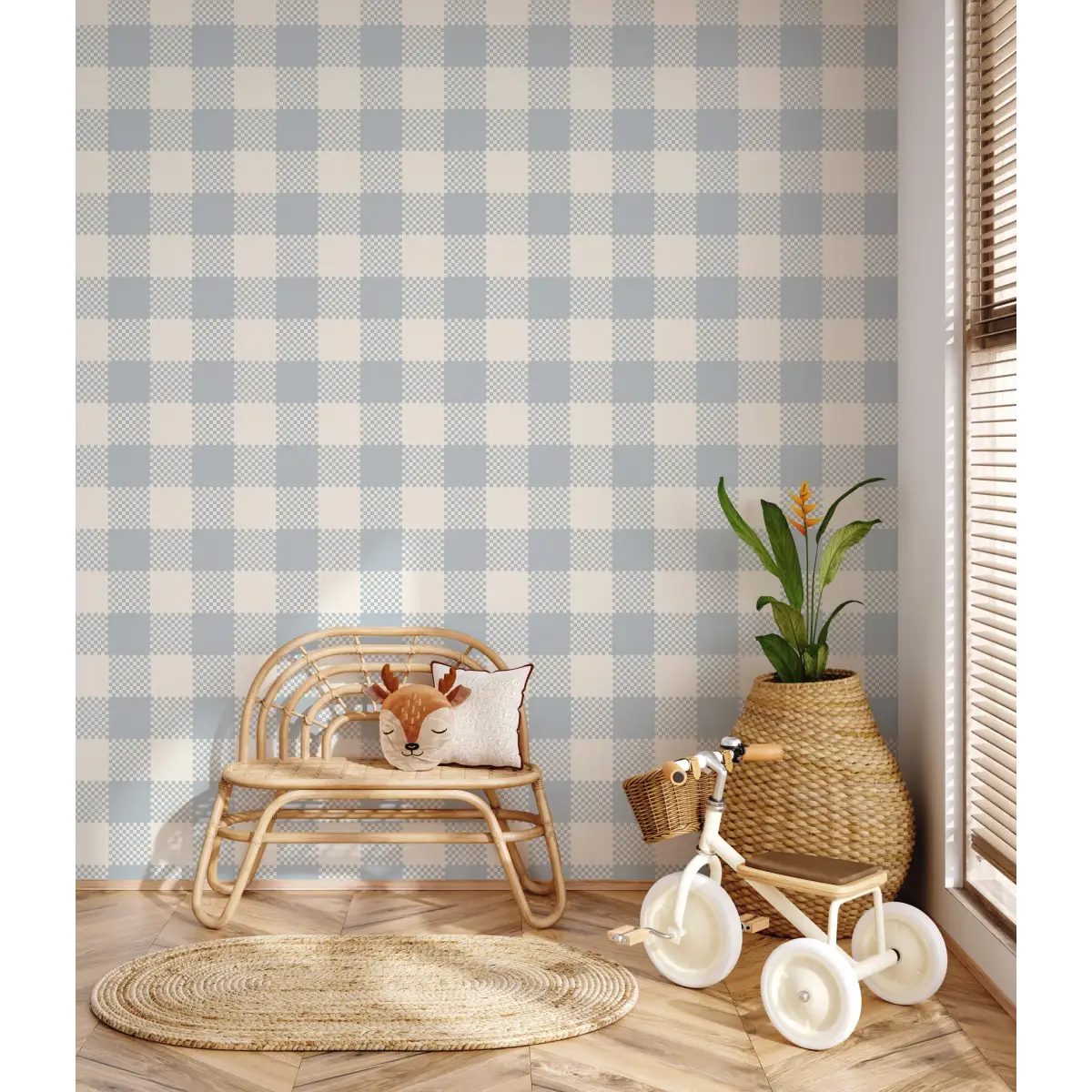 Stetson Wallpaper - Gingham Buffalo Check - by Hailey Kiefer Designs - Loomwell Home Goods